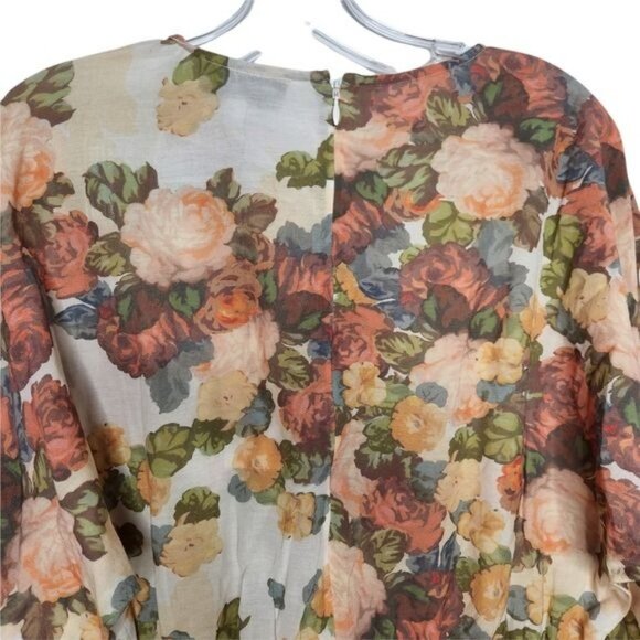 SOMETHING NAVY Printed Rose Ruffle Romper - Picture 6 of 11